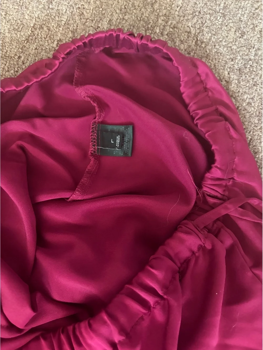 Lauren Ralph Lauren Burgundy pink Pajama Set with Gold Piping - Large
